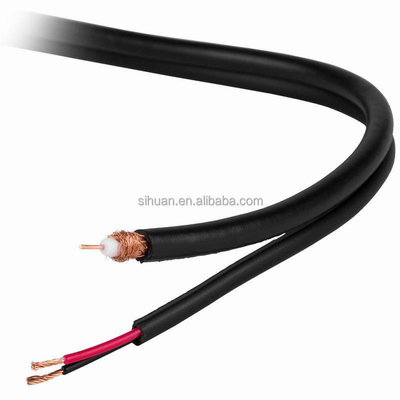 20 AWG সলিড কপার RG-59 বিএনসি সংযোগকারী এবং 18/2 পাওয়ার ক্যাবল সহ সমাক্ষ সিসিটিভি তারের