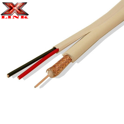 20 AWG সলিড কপার RG-59 বিএনসি সংযোগকারী এবং 18/2 পাওয়ার ক্যাবল সহ সমাক্ষ সিসিটিভি তারের