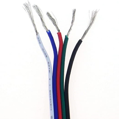 LED রিবন 1618 গজ পিভিসি জ্যাকেট RGBW RGB 3pin 4pin জন্য নমনীয় তারের এক্সটেনশন কর্ড