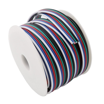 LED রিবন 1618 গজ পিভিসি জ্যাকেট RGBW RGB 3pin 4pin জন্য নমনীয় তারের এক্সটেনশন কর্ড