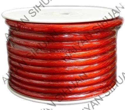 SAE J1128 স্ট্যান্ডার্ড 8AWG ISO9001 সার্টিফিকেট সহ স্বচ্ছ লাল গাড়ি অডিও পাওয়ার ক্যাবল