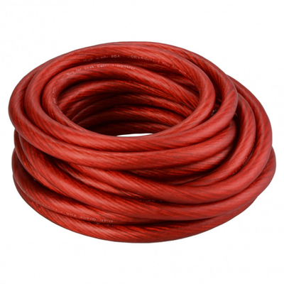 SAE J1128 স্ট্যান্ডার্ড 8AWG ISO9001 সার্টিফিকেট সহ স্বচ্ছ লাল গাড়ি অডিও পাওয়ার ক্যাবল