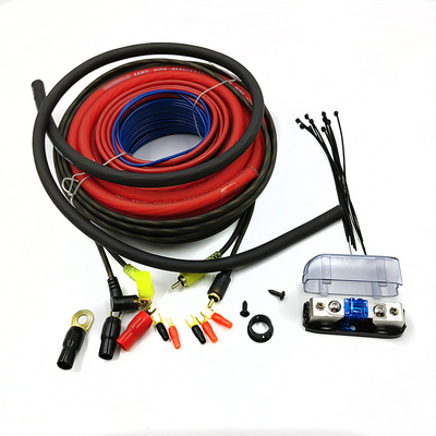 সুলভ মূল্যে আনুষাঙ্গিক সহ বিচ্ছিন্ন পিভিসি 8AWG কার অডিও এম্প্লিফায়ার ক্যাবল কিট