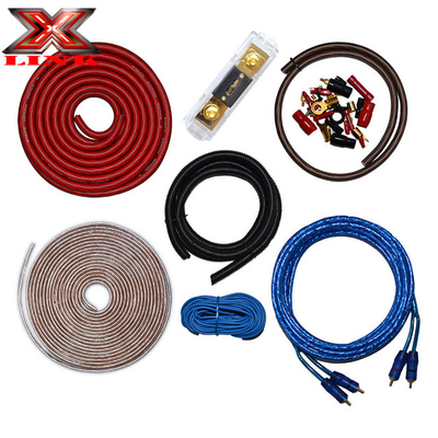 OFC কন্ডাক্টর 0 2 4 6 8 AWG Gauge GA স্পিকার সিস্টেমের জন্য গাড়ি অডিও ক্যাবল কিট