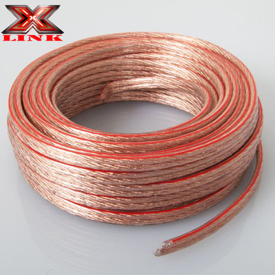 10AWG 10/2 গজ গাড়ি হোম অডিও স্পিকার তারের সঙ্গে সুপার ক্লিয়ার নমনীয় স্বচ্ছ পিভিসি জ্যাকেট এবং টিনযুক্ত সিসিএ অভ্যন্তরীণ কন্ডাক্টর