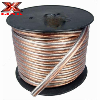 10AWG 10/2 গজ গাড়ি হোম অডিও স্পিকার তারের সঙ্গে সুপার ক্লিয়ার নমনীয় স্বচ্ছ পিভিসি জ্যাকেট এবং টিনযুক্ত সিসিএ অভ্যন্তরীণ কন্ডাক্টর