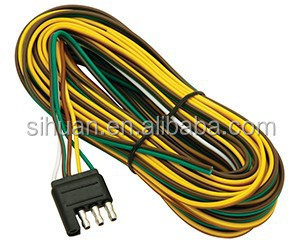 2.8X বাইরের ব্যাসার্ধ 4c 18AWG বাঁধা ট্রেলার তারের প্লাগ সহ তারের খালি তামা কন্ডাক্টর