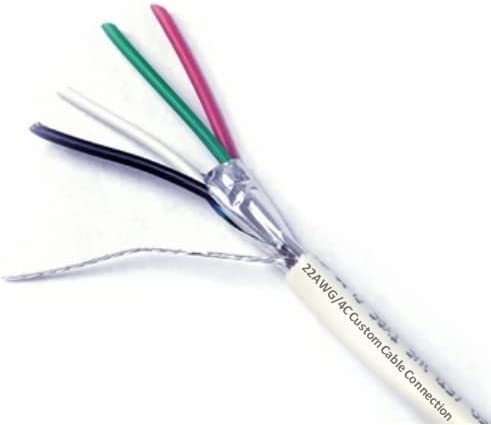 22 AWG 4 নিরাপত্তা/সতর্কতা/অ্যাক্সেস কন্ট্রোলের জন্য কন্ডাক্টর স্ট্র্যান্ডেড শেল্ডেড প্লেনাম ক্যাবল