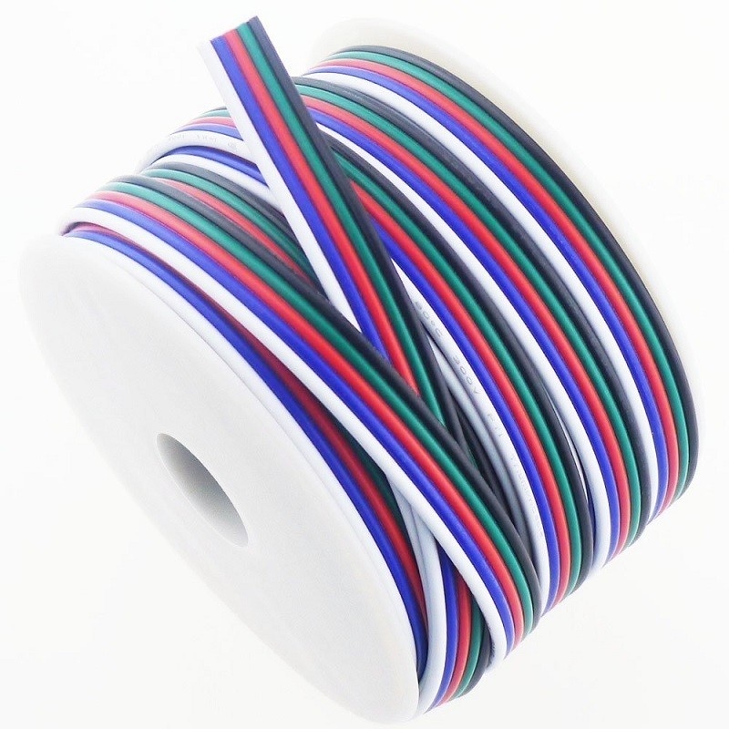 LED রিবন 1618 গজ পিভিসি জ্যাকেট RGBW RGB 3pin 4pin জন্য নমনীয় তারের এক্সটেনশন কর্ড