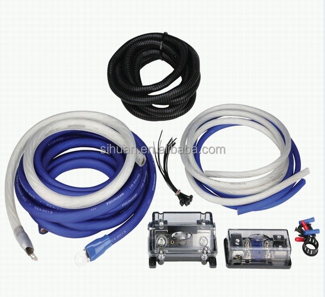 OFC কন্ডাক্টর 0 2 4 6 8 AWG Gauge GA স্পিকার সিস্টেমের জন্য গাড়ি অডিও ক্যাবল কিট