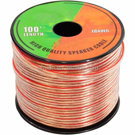 10AWG 10/2 গজ গাড়ি হোম অডিও স্পিকার তারের সঙ্গে সুপার ক্লিয়ার নমনীয় স্বচ্ছ পিভিসি জ্যাকেট এবং টিনযুক্ত সিসিএ অভ্যন্তরীণ কন্ডাক্টর