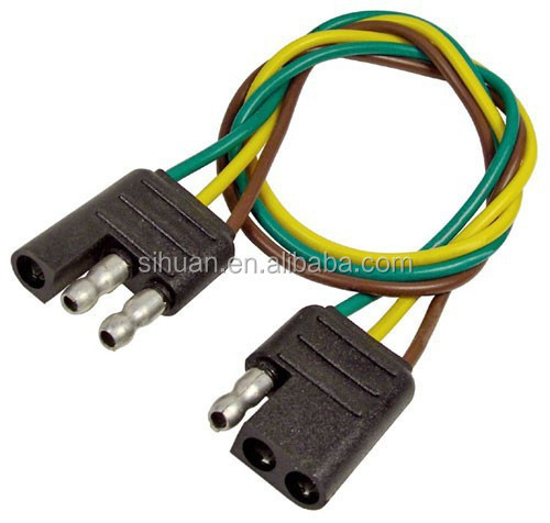 2.8X বাইরের ব্যাসার্ধ 4c 18AWG বাঁধা ট্রেলার তারের প্লাগ সহ তারের খালি তামা কন্ডাক্টর