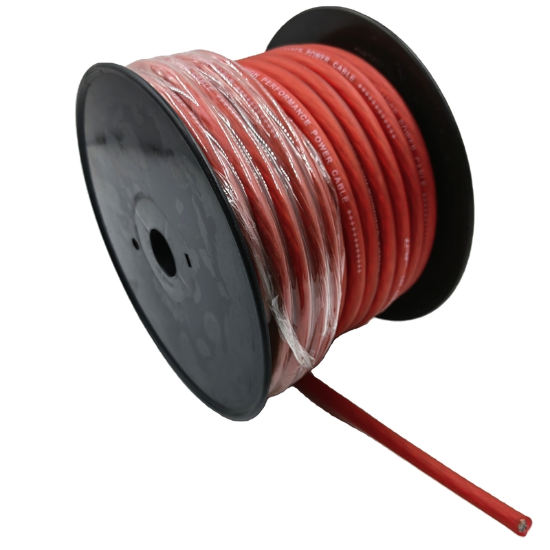 গাড়ি অডিও পাওয়ার ক্যাবল 1/0 AWG GA Gauge নমনীয় স্বচ্ছ পিভিসি জ্যাকেট গাড়ি গ্রাউন্ডের জন্য